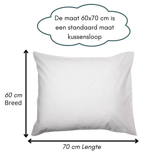 Droomtextiel Kussenslopen 60x70 cm Ivoor Set Van 2 Stuks - Hotelkwaliteit - 100% Hoogwaardige Katoen