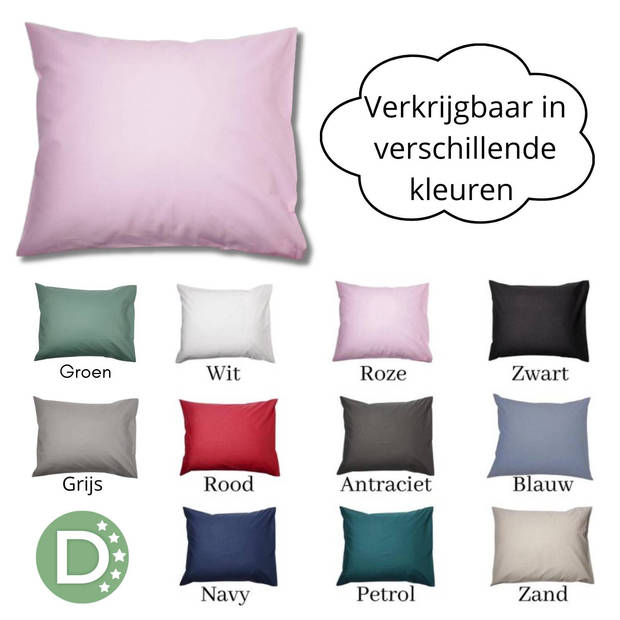 Droomtextiel Kussenslopen 60x70 cm Roze Set Van 2 Stuks - Hotelkwaliteit - 100% Hoogwaardige Katoen