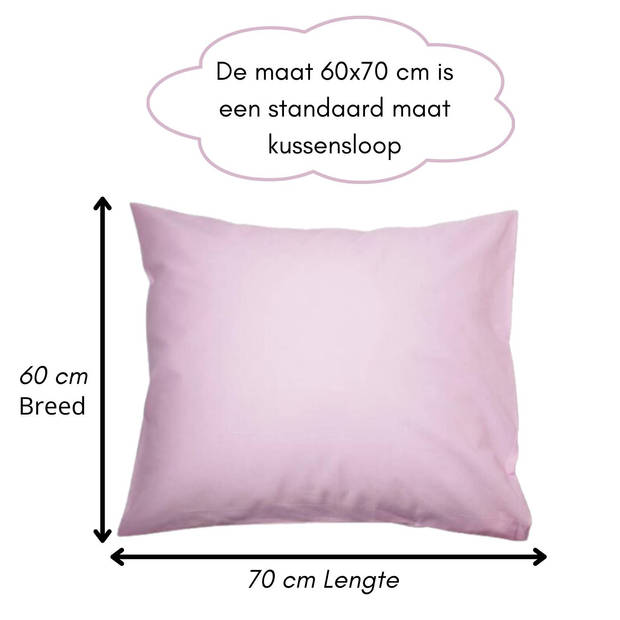 Droomtextiel Kussenslopen 60x70 cm Roze Set Van 2 Stuks - Hotelkwaliteit - 100% Hoogwaardige Katoen