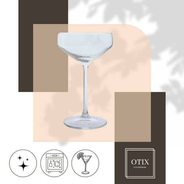 OTIX Champagnecoupe Glazen - 12 Stuks - Glas - Champagneglazen - Pornstar Martini Glazen - Cocktailglazen