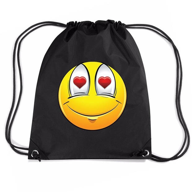 Nylon sporttas emoticon verliefd zwart - Rugzak