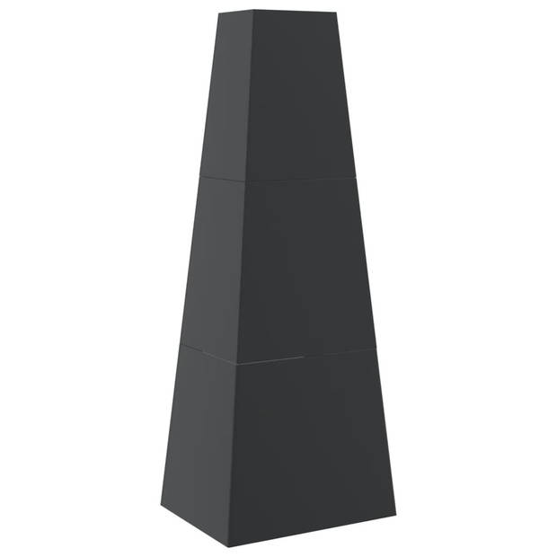 vidaXL Buitenhaard met houtopslag torenontwerp staal zwart