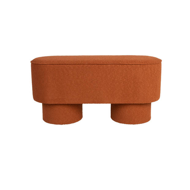 Housecraft Marcos Bankje Bouclé Rood/ Bruin