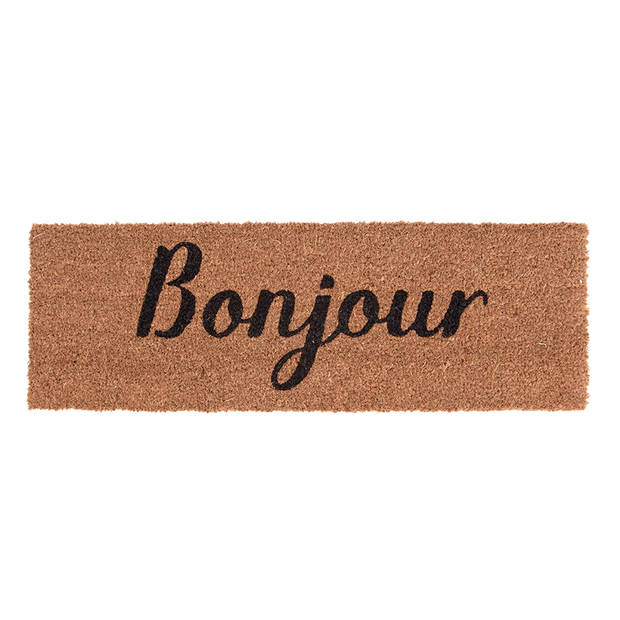 Present Time - Deurmat Bonjour - Bruin -75x25x1,5cm