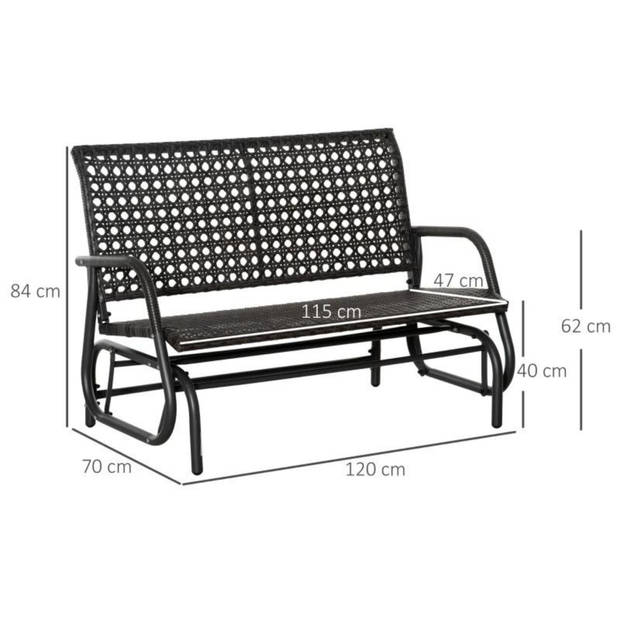 Schommelbank - Tuinbank - Bank - Tuinmeubelen - 70 x 120 x 84 cm