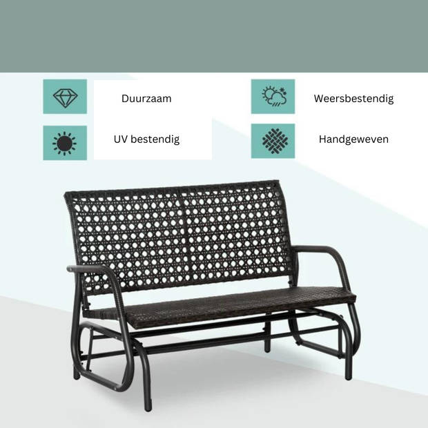 Schommelbank - Tuinbank - Bank - Tuinmeubelen - 70 x 120 x 84 cm