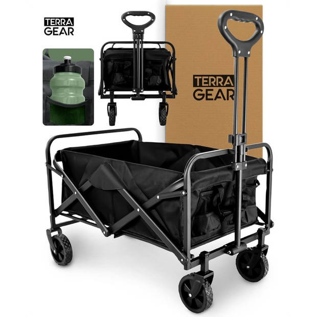 TerraGear Bolderkar opvouwbaar - 76L en 80KG draagvermogen - 65×41×23CM - Draaibare wielen - Perfect voor festivals