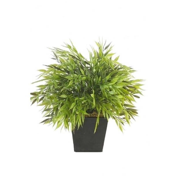 Kunstplant Bamboe Bambuseae - groen - 25 cm - in pot - Kunstplanten