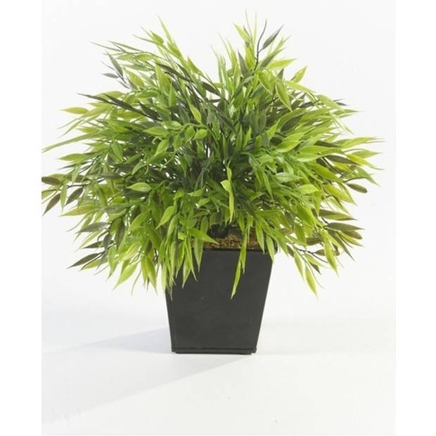 Kunstplant Bamboe Bambuseae - groen - 25 cm - in pot - Kunstplanten