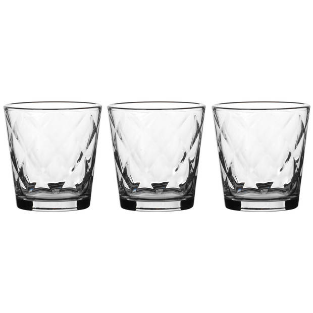 Bormioli Rocco Drinkglazen Kaleido - 3x stuks - glas - 240 ml - transparant - waterglazen - Drinkglazen