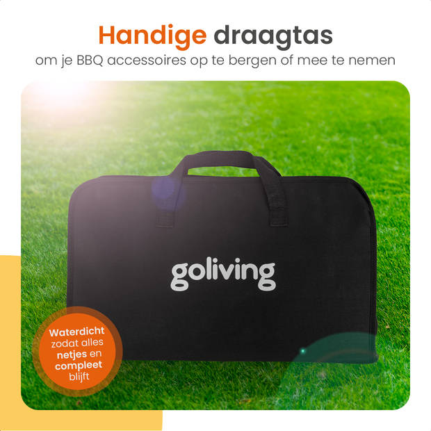 Goliving Barbecue Accessoireset - BBQ Gereedschap - 25 Barbecue Accessoires - Set met o.a. Tang, Spatel en Vleesmes