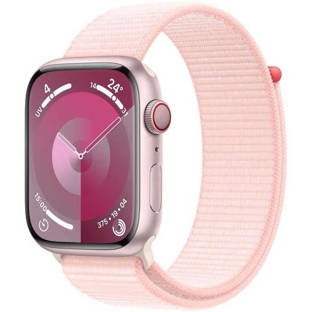 Apple Watch 9 Cell 45mm rosé alu lichtroze sportband