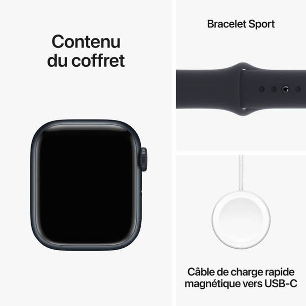 Apple Watch 9 41 mm Alu Middernacht Sportband