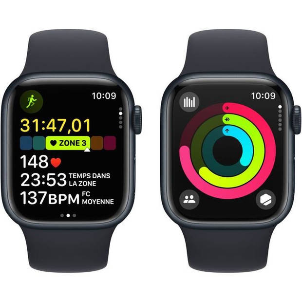 Apple Watch 9 41 mm Alu Middernacht Sportband