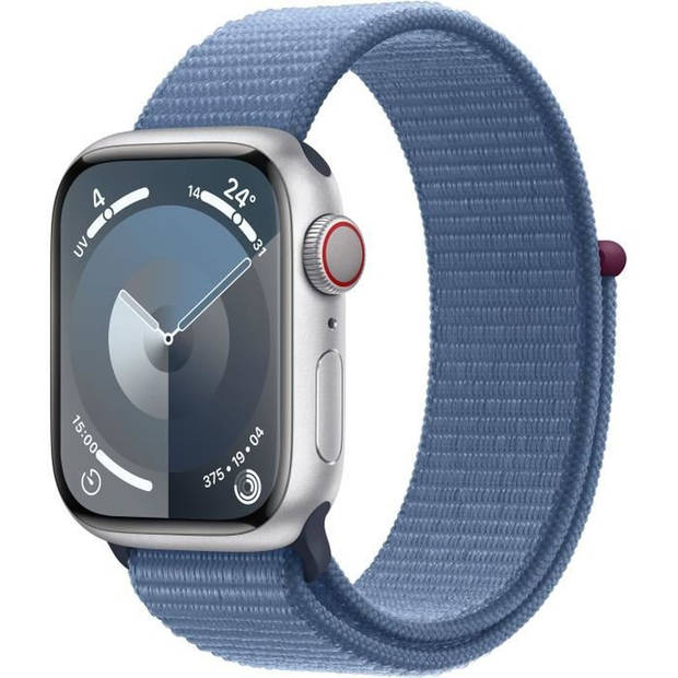 Apple Watch 9 GPS 41mm zilver alu winterblauw sportband