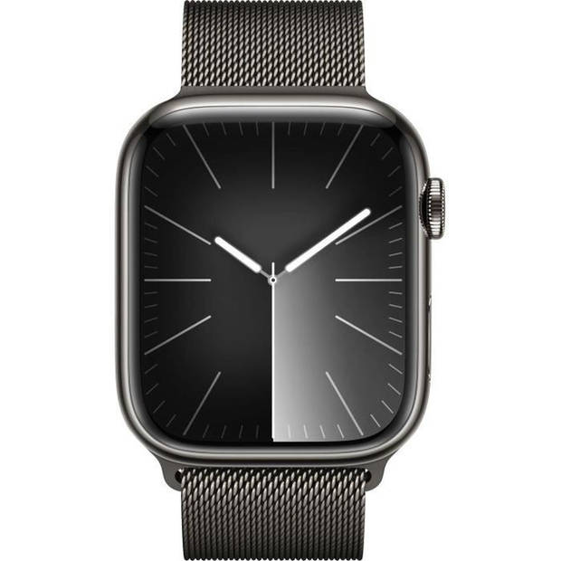 Apple Watch 9 Cell 45mm rvs grafiet Milanese Loop