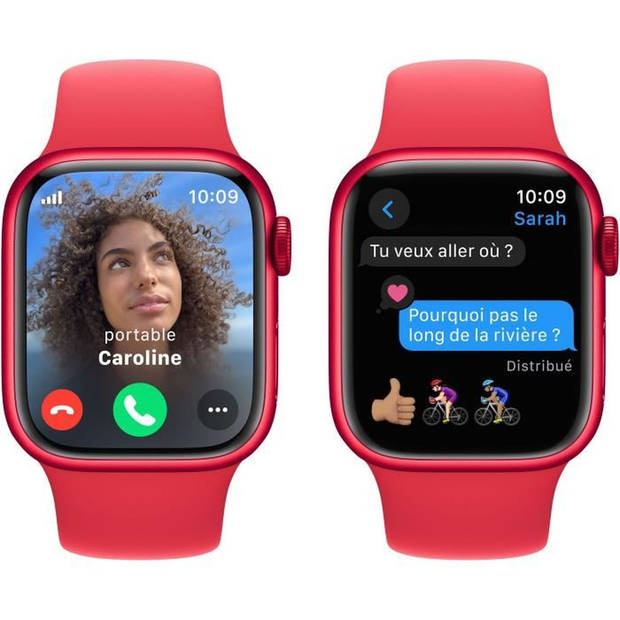 Apple Watch Series 9 GPS - 41 mm - (PRODUCT)RED aluminium kast - (PRODUCT)RED sportbandje - M/L