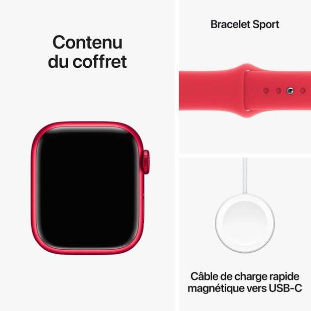 Apple Watch Series 9 GPS - 41 mm - (PRODUCT)RED aluminium kast - (PRODUCT)RED sportbandje - M/L