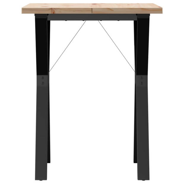 vidaXL Eettafel Y-frame 60x60x75,5 cm massief grenenhout en gietijzer