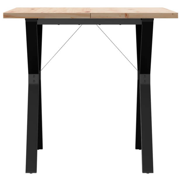 vidaXL Eettafel Y-frame 80x80x75,5 cm massief grenenhout en gietijzer