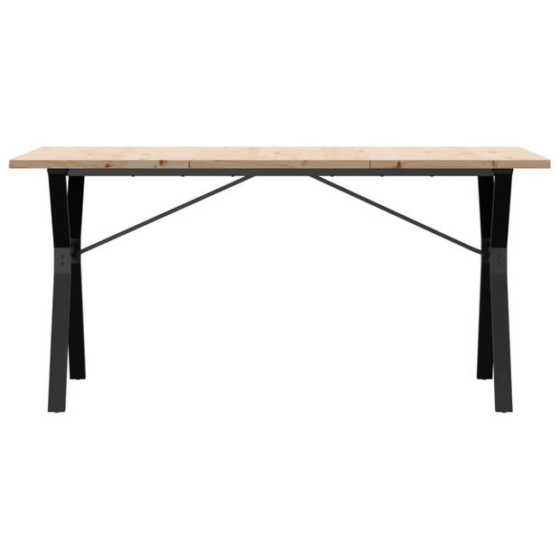 vidaXL Eettafel Y-frame 140x80x75,5 cm massief grenenhout en gietijzer