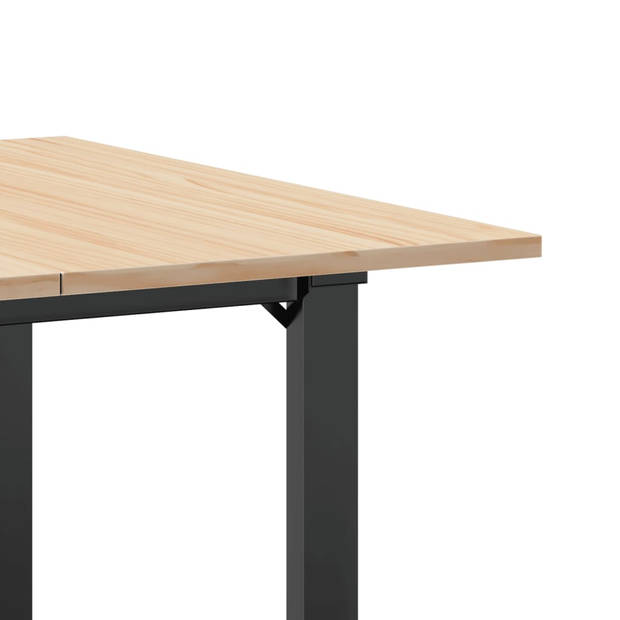 vidaXL Eettafel O-frame 90x90x75 cm massief grenenhout en gietijzer