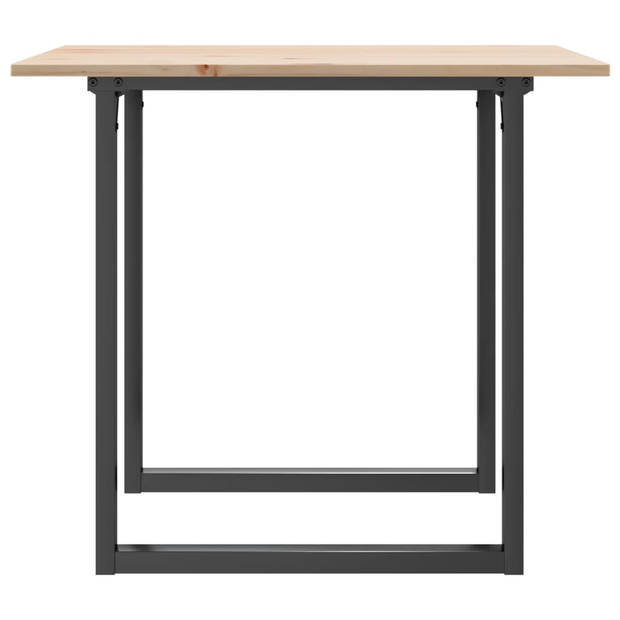 vidaXL Eettafel O-frame 90x90x75 cm massief grenenhout en gietijzer