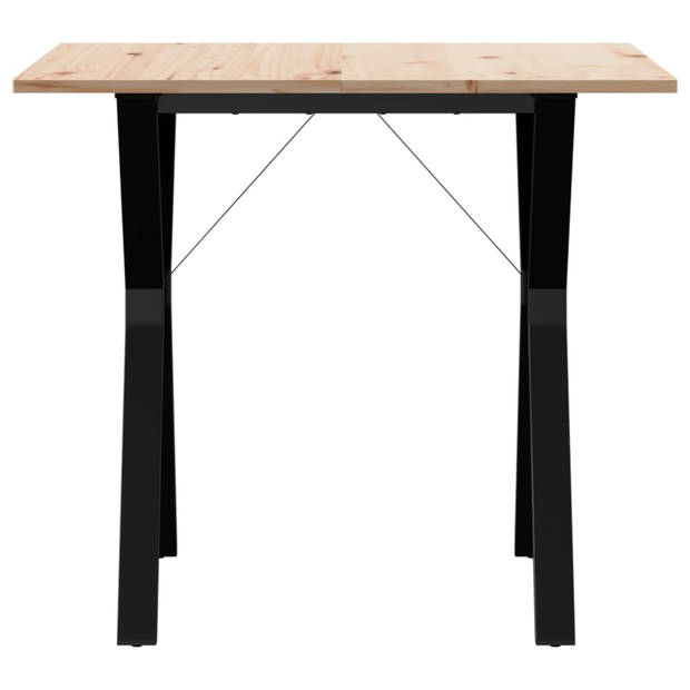 vidaXL Eettafel Y-frame 80x80x75 cm massief grenenhout en gietijzer