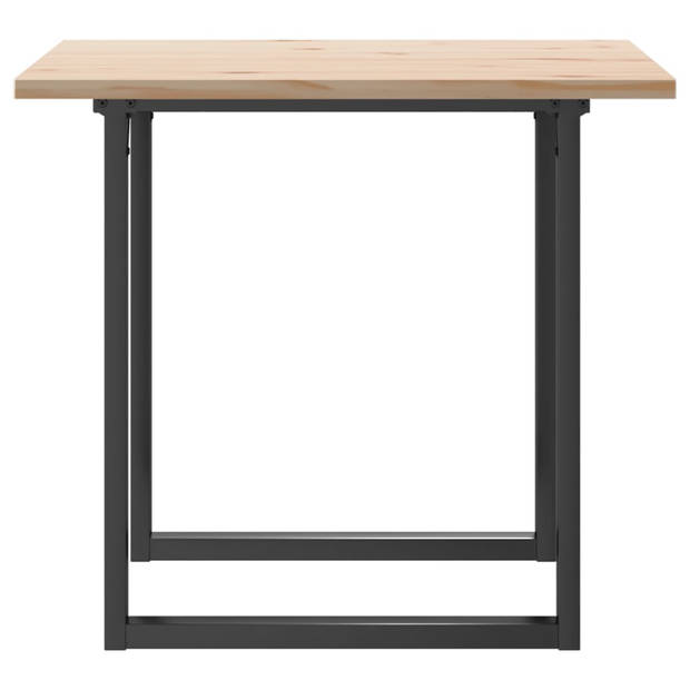 vidaXL Eettafel O-frame 80x80x75,5 cm massief grenenhout en gietijzer