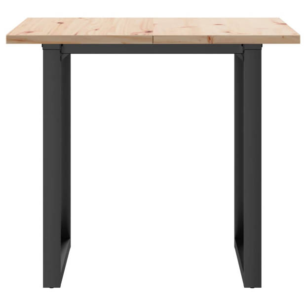 vidaXL Eettafel O-frame 80x80x75,5 cm massief grenenhout en gietijzer