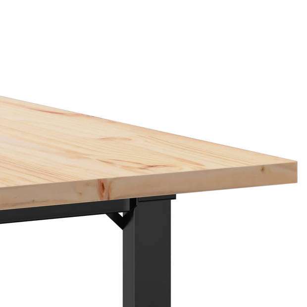 vidaXL Eettafel O-frame 80x80x75,5 cm massief grenenhout en gietijzer