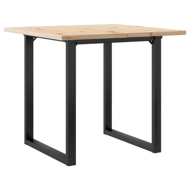 vidaXL Eettafel O-frame 80x80x75,5 cm massief grenenhout en gietijzer