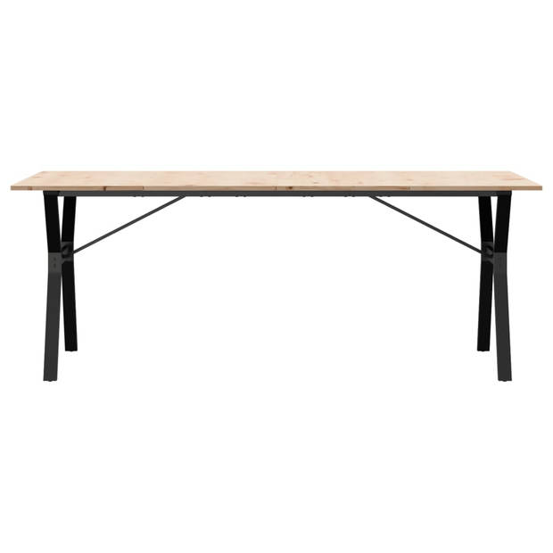 vidaXL Eettafel Y-frame 200x100x75 cm massief grenenhout en gietijzer