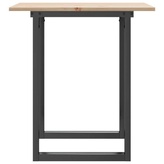 vidaXL Eettafel O-frame 70x70x75 cm massief grenenhout en gietijzer