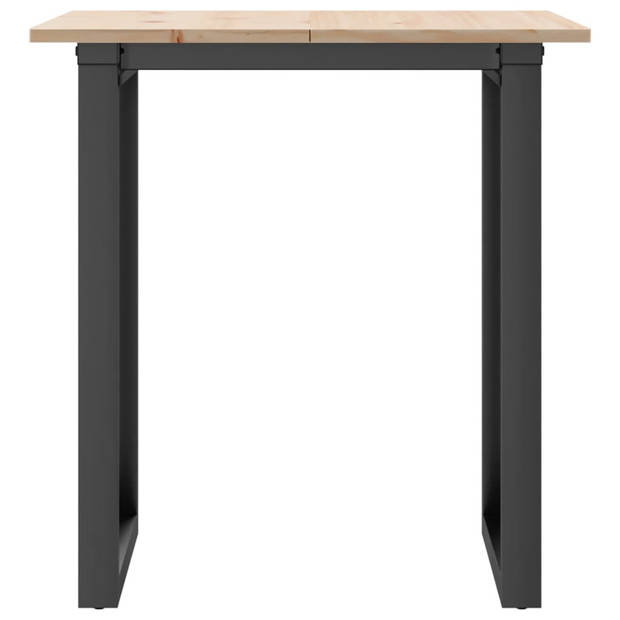 vidaXL Eettafel O-frame 70x70x75 cm massief grenenhout en gietijzer