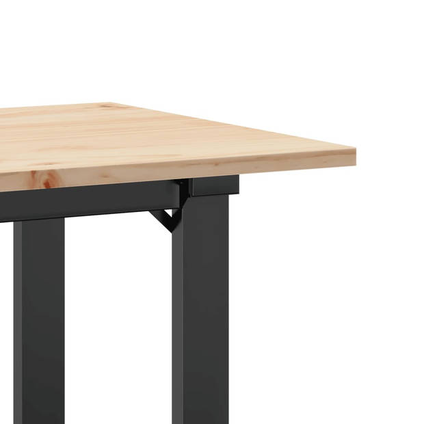 vidaXL Eettafel O-frame 100x50x75 cm massief grenenhout en gietijzer