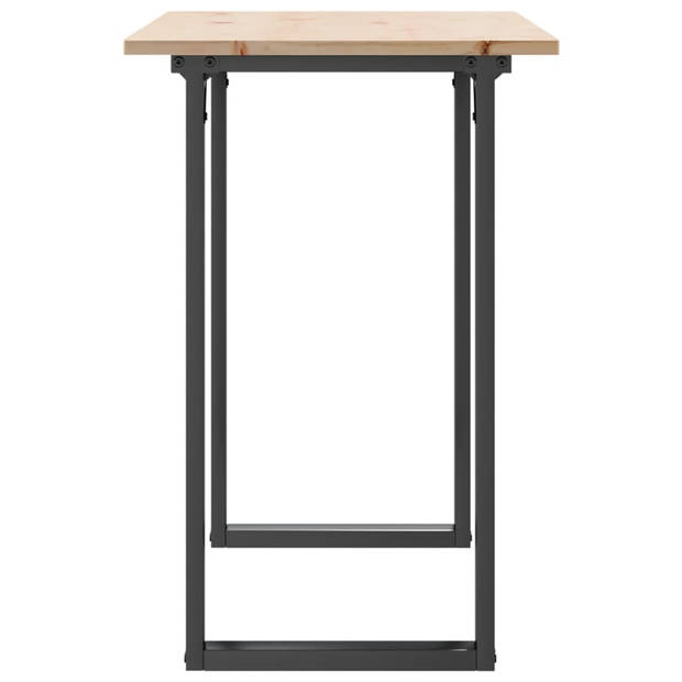 vidaXL Eettafel O-frame 100x50x75 cm massief grenenhout en gietijzer