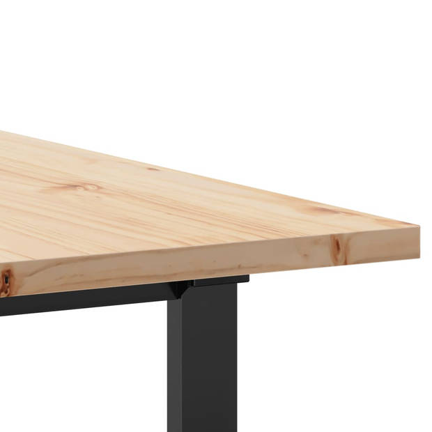 vidaXL Eettafel O-frame 200x100x75,5 cm grenenhout en gietijzer