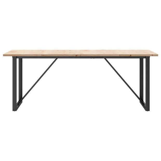 vidaXL Eettafel O-frame 200x100x75,5 cm grenenhout en gietijzer