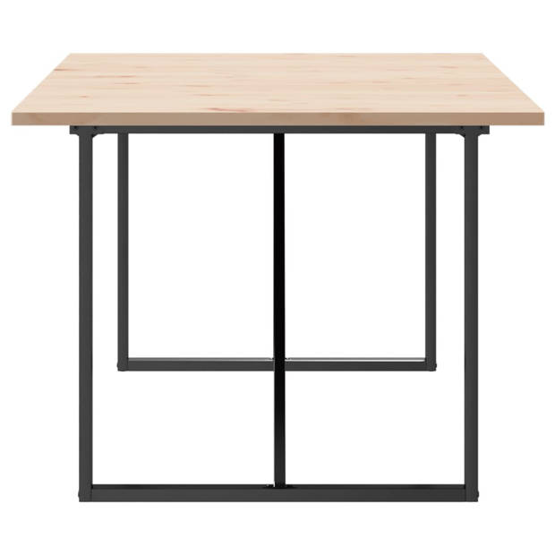 vidaXL Eettafel O-frame 200x100x75,5 cm grenenhout en gietijzer