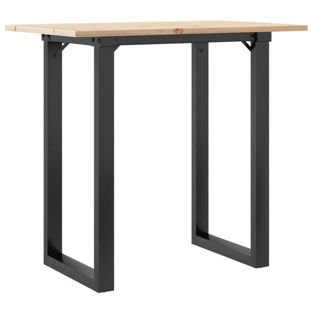 vidaXL Eettafel O-frame 80x50x75 cm massief grenenhout en gietijzer