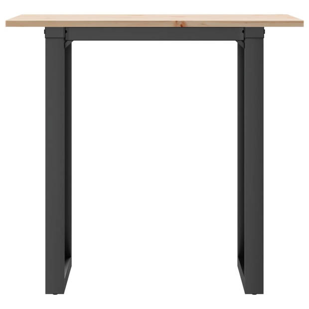 vidaXL Eettafel O-frame 80x50x75 cm massief grenenhout en gietijzer