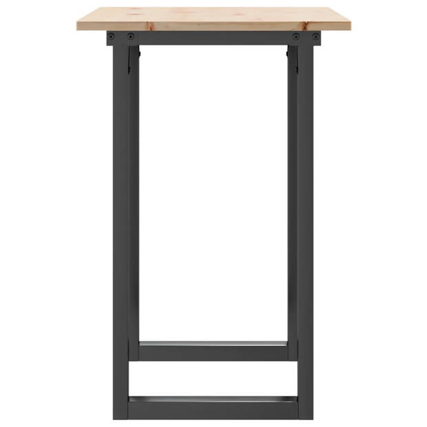 vidaXL Eettafel O-frame 80x50x75 cm massief grenenhout en gietijzer