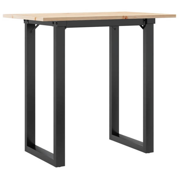 vidaXL Eettafel O-frame 80x50x75 cm massief grenenhout en gietijzer