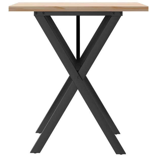 vidaXL Eettafel X-frame 60x60x75,5 cm massief grenenhout en gietijzer