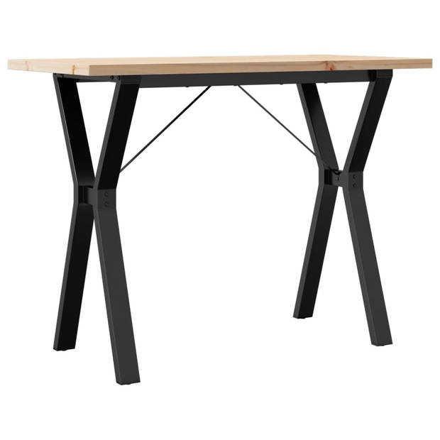 vidaXL Eettafel Y-frame 100x50x75,5 cm massief grenenhout en gietijzer