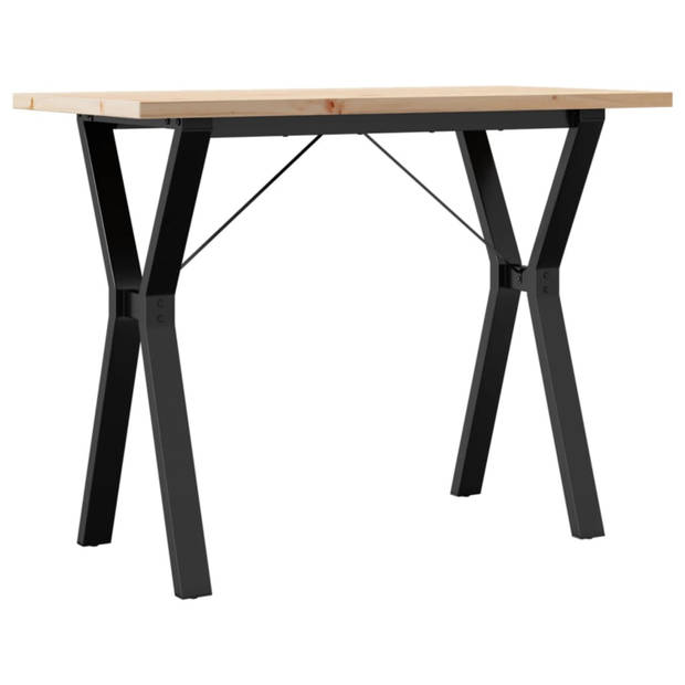 vidaXL Eettafel Y-frame 100x50x75,5 cm massief grenenhout en gietijzer