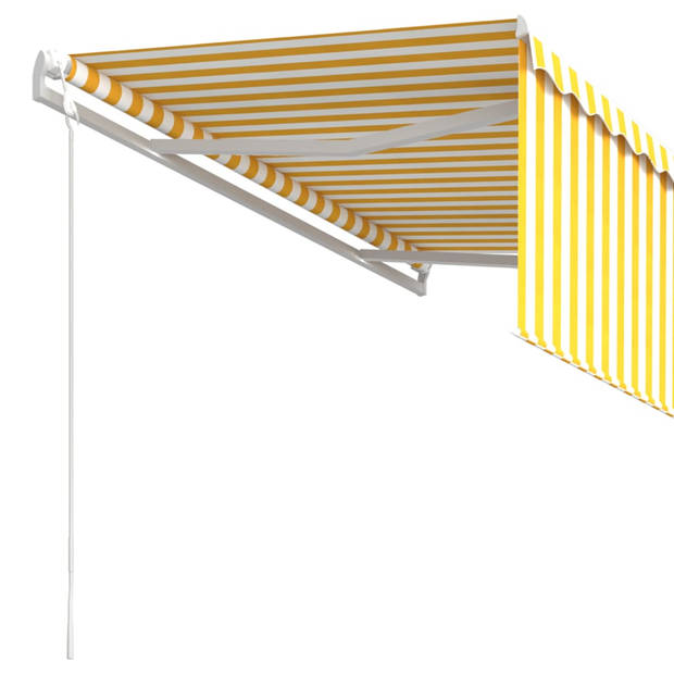 vidaXL Luifel automatisch uittrekbaar rolgordijn 3,5x2,5 m geel en wit