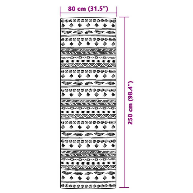 vidaXL Buitenkleed 80x250 cm polypropeen grijs