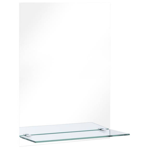 vidaXL Wandspiegel met schap 40x60 cm gehard glas